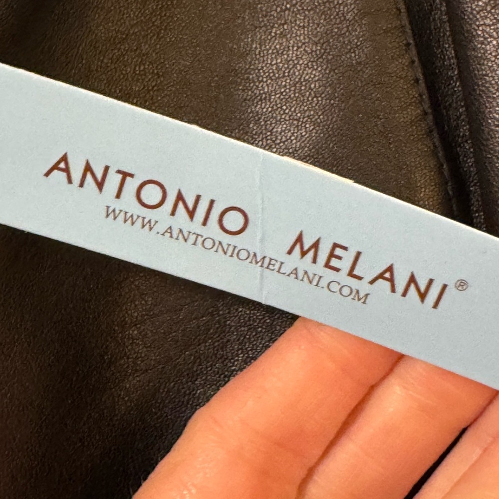 ✨ Brand New Ladies ANTONIO MELANI Black Leather Dress size 10 ✨ - Picture 8 of 16
